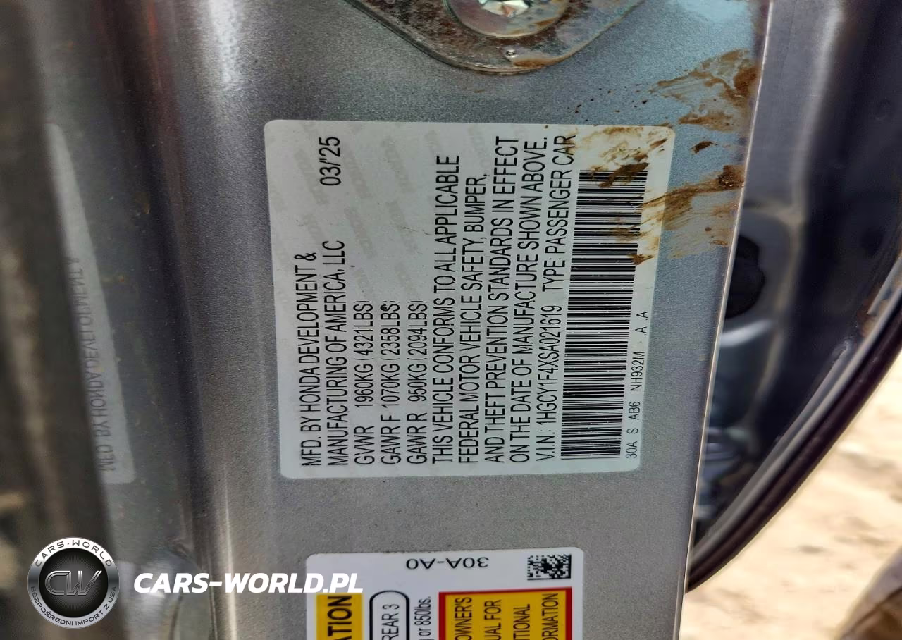2025 Honda Accord Se VIN:1HGCY1F4XSA021619 - 12