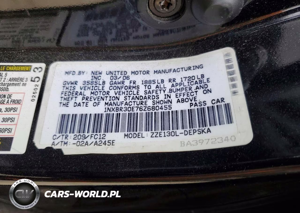 2006 Toyota Corolla S VIN:1NXBR30E76Z680455 - 12