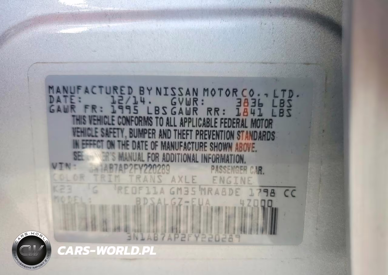 2015 Nissan Sentra Sl VIN:3N1AB7AP2FY220289 - 13