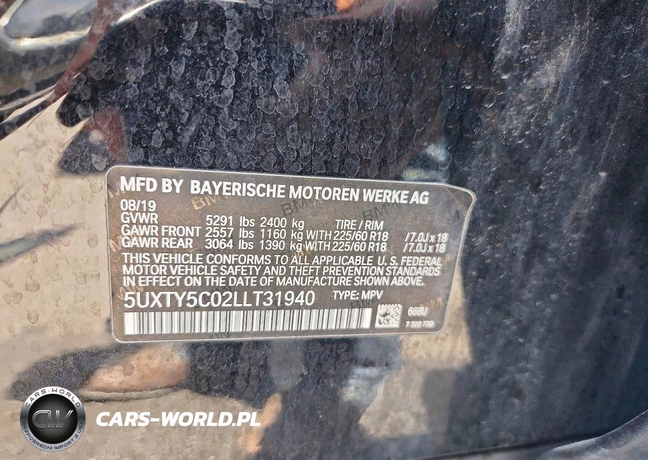 2020 BMW X3 xDrive30I VIN:5UXTY5C02LLT31940 - 13