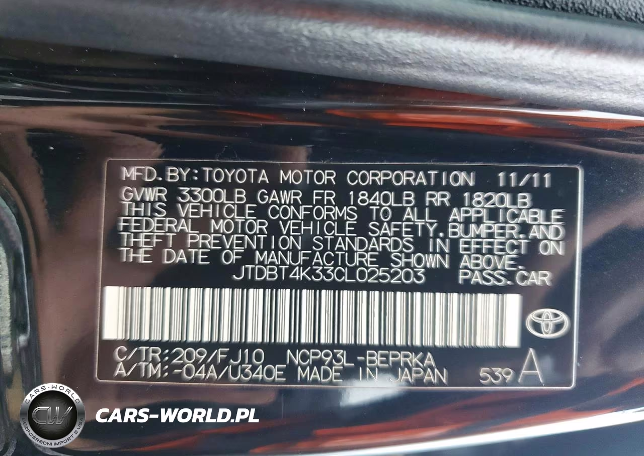 2012 Toyota Yaris VIN:JTDBT4K33CL025203 - 12