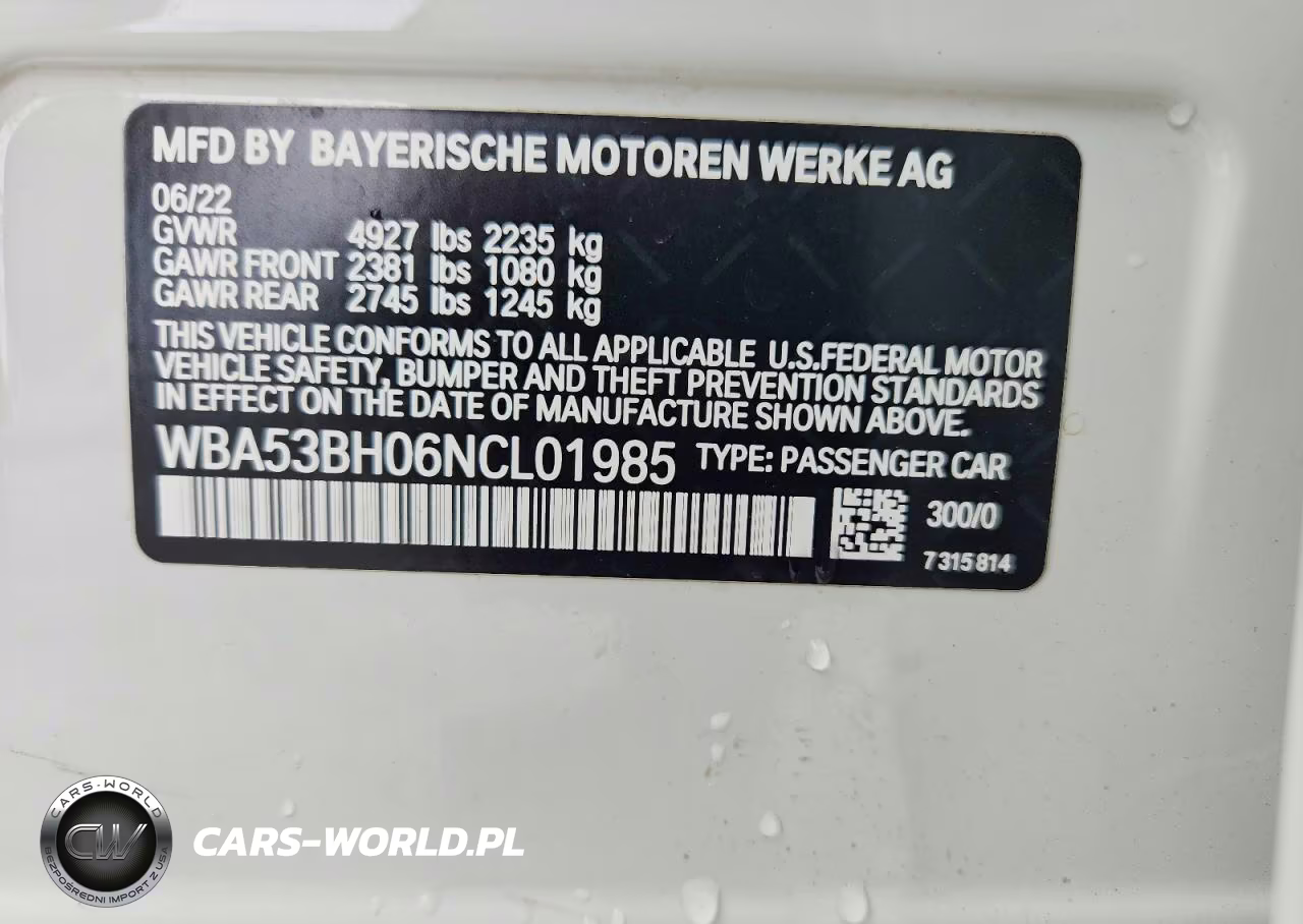 2022 BMW 530 I VIN:WBA53BH06NCL01985 - 12