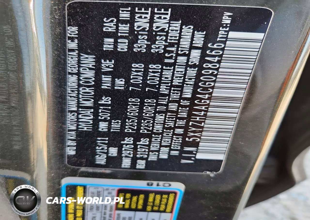 2012 Hyundai Santa Fe Se VIN:5XYZH4AG4CG098466 - 12