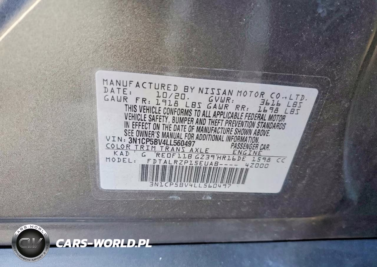 2020 Nissan Kicks S VIN:3N1CP5BV4LL560497 - 12