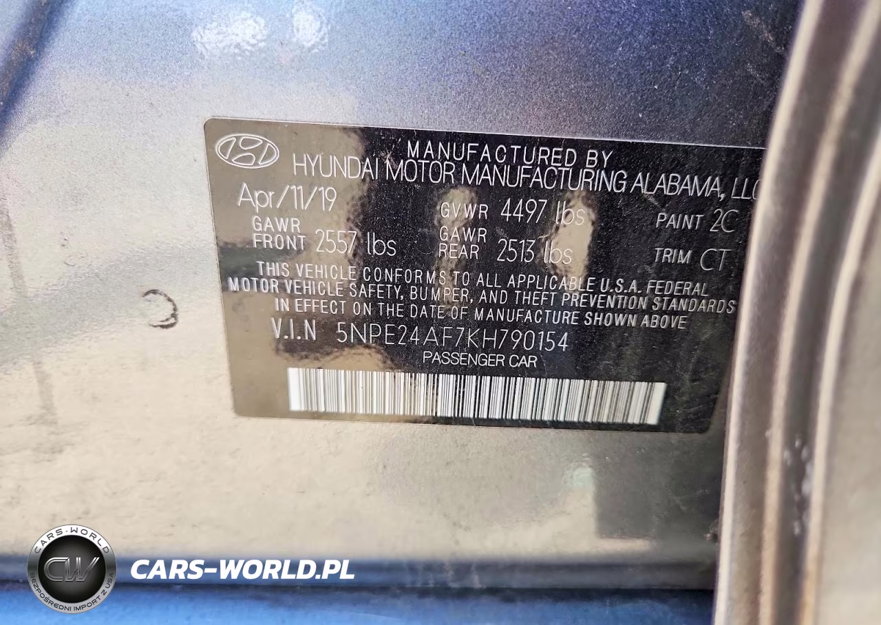 2019 Hyundai Sonata Se VIN:5NPE24AF7KH790154 - 13