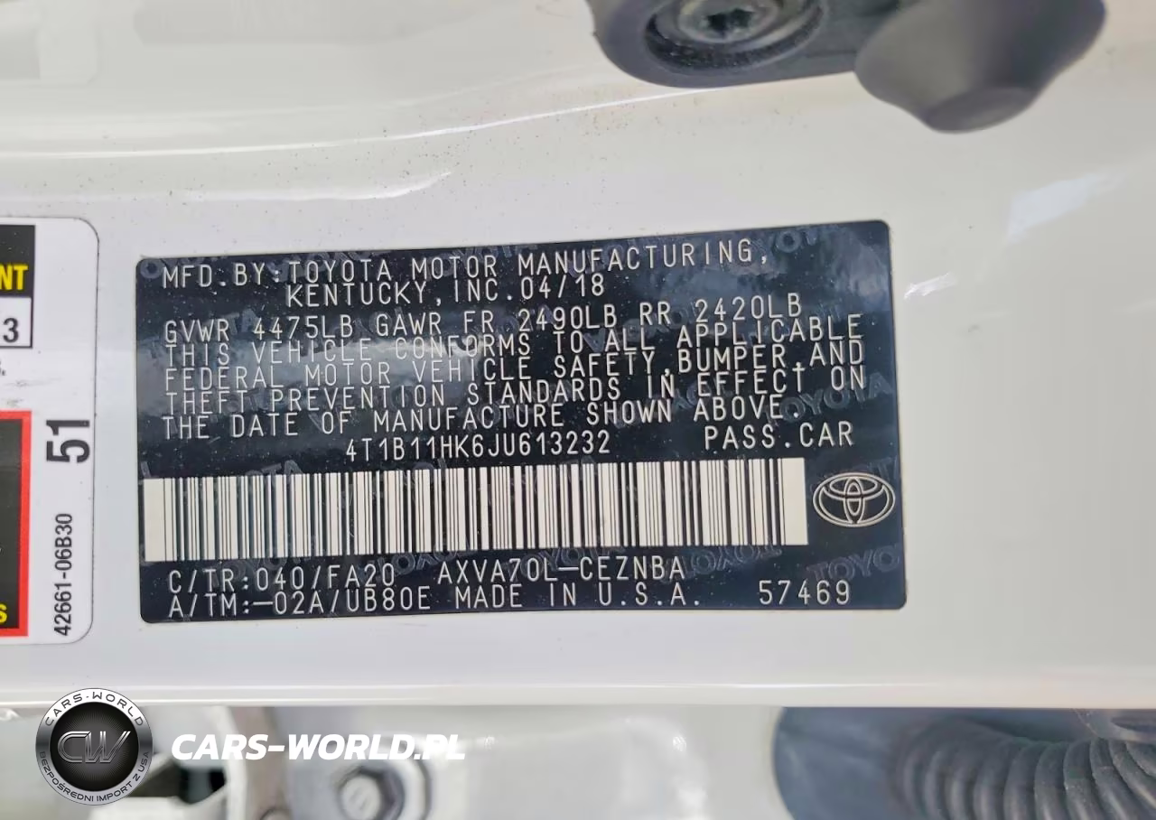 2018 Toyota Camry Le VIN:4T1B11HK6JU613232 - 13