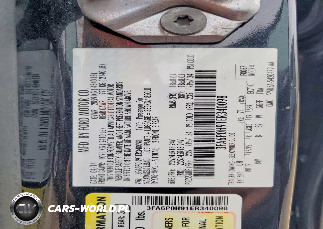 2014 Ford Fusion Se VIN:3FA6P0H91ER340098 - 12
