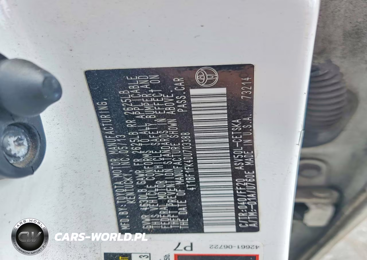 2013 Toyota Camry Se VIN:4T1BF1FK4DU703388 - 12