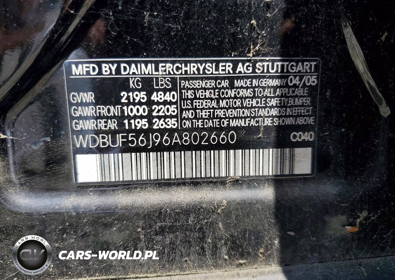 2006 Mercedes-Benz E 350 VIN:WDBUF56J96A802660 - 12