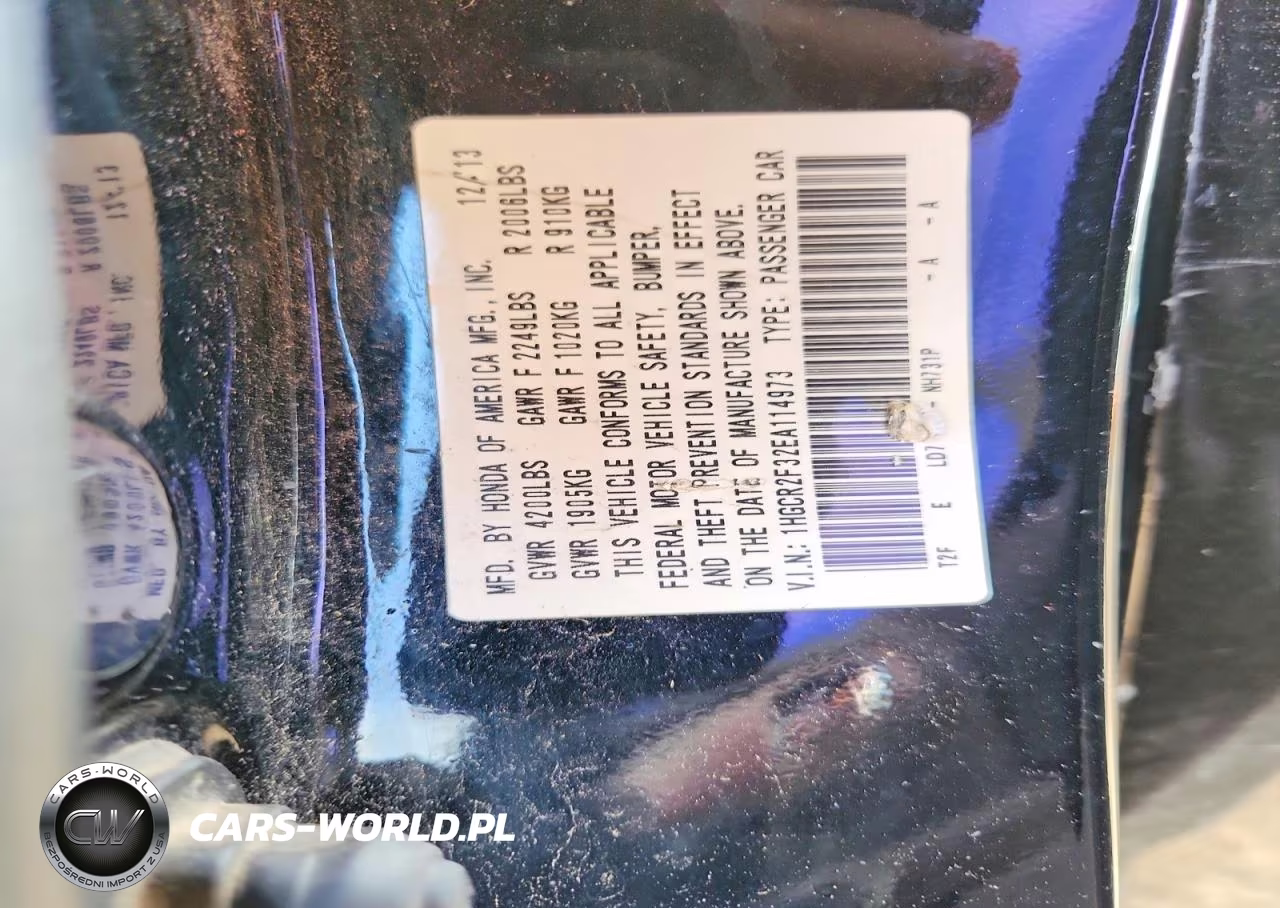 2014 Honda Accord Lx VIN:1HGCR2F32EA114973 - 13