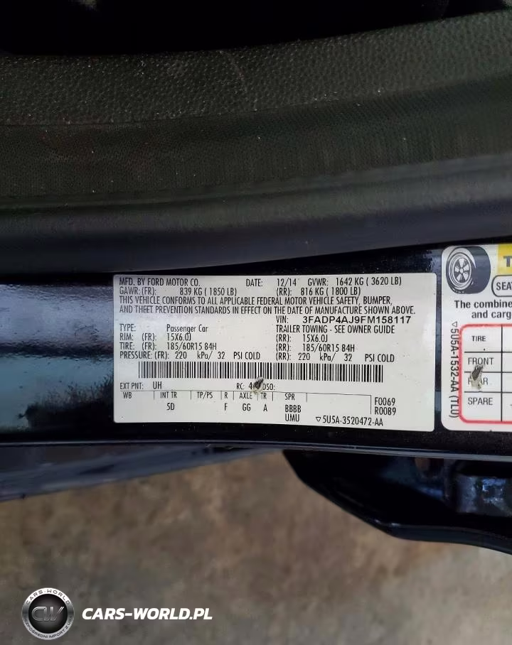 2015 Ford Fiesta S VIN:3FADP4AJ9FM158117 - 12