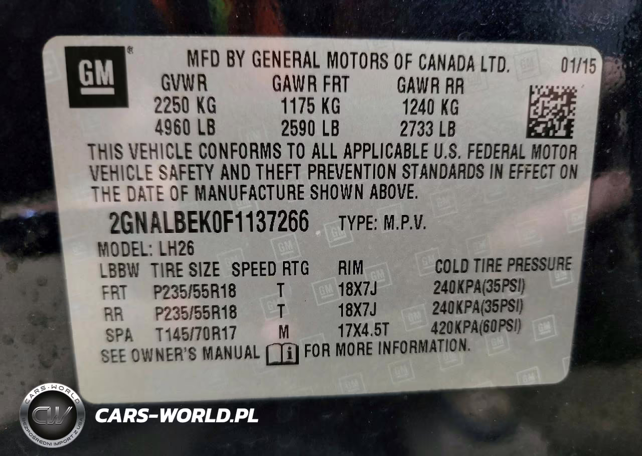2015 Chevrolet Equinox Lt VIN:2GNALBEK0F1137266 - 12