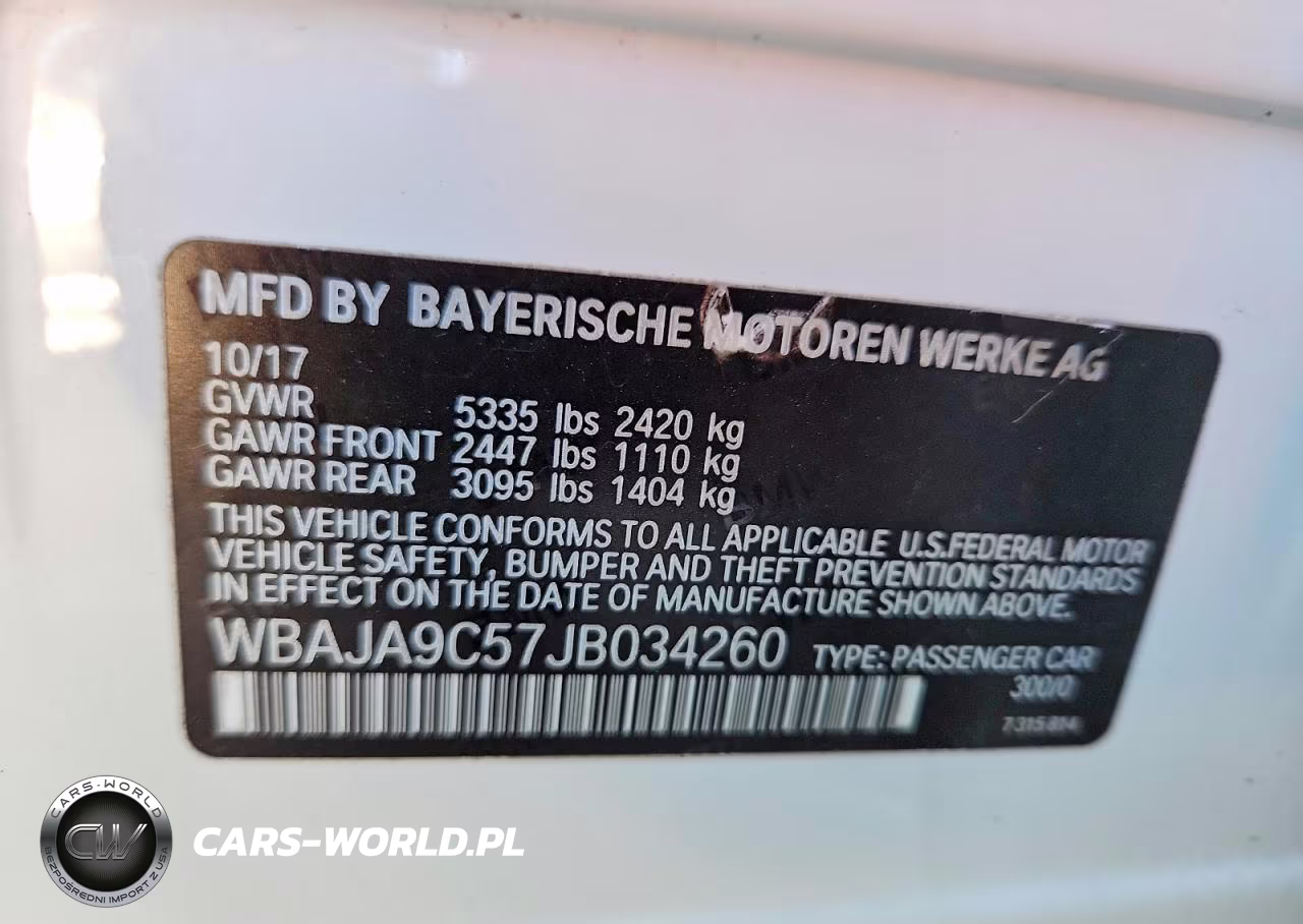 2018 BMW 530E VIN:WBAJA9C57JB034260 - 12