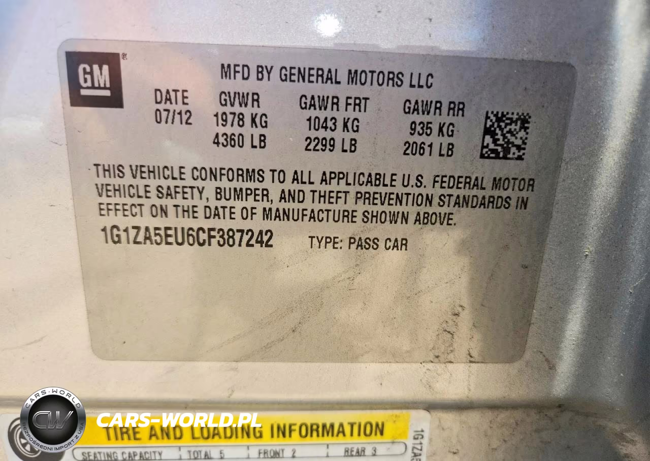 2012 Chevrolet Malibu Ls VIN:1G1ZA5EU6CF387242 - 12