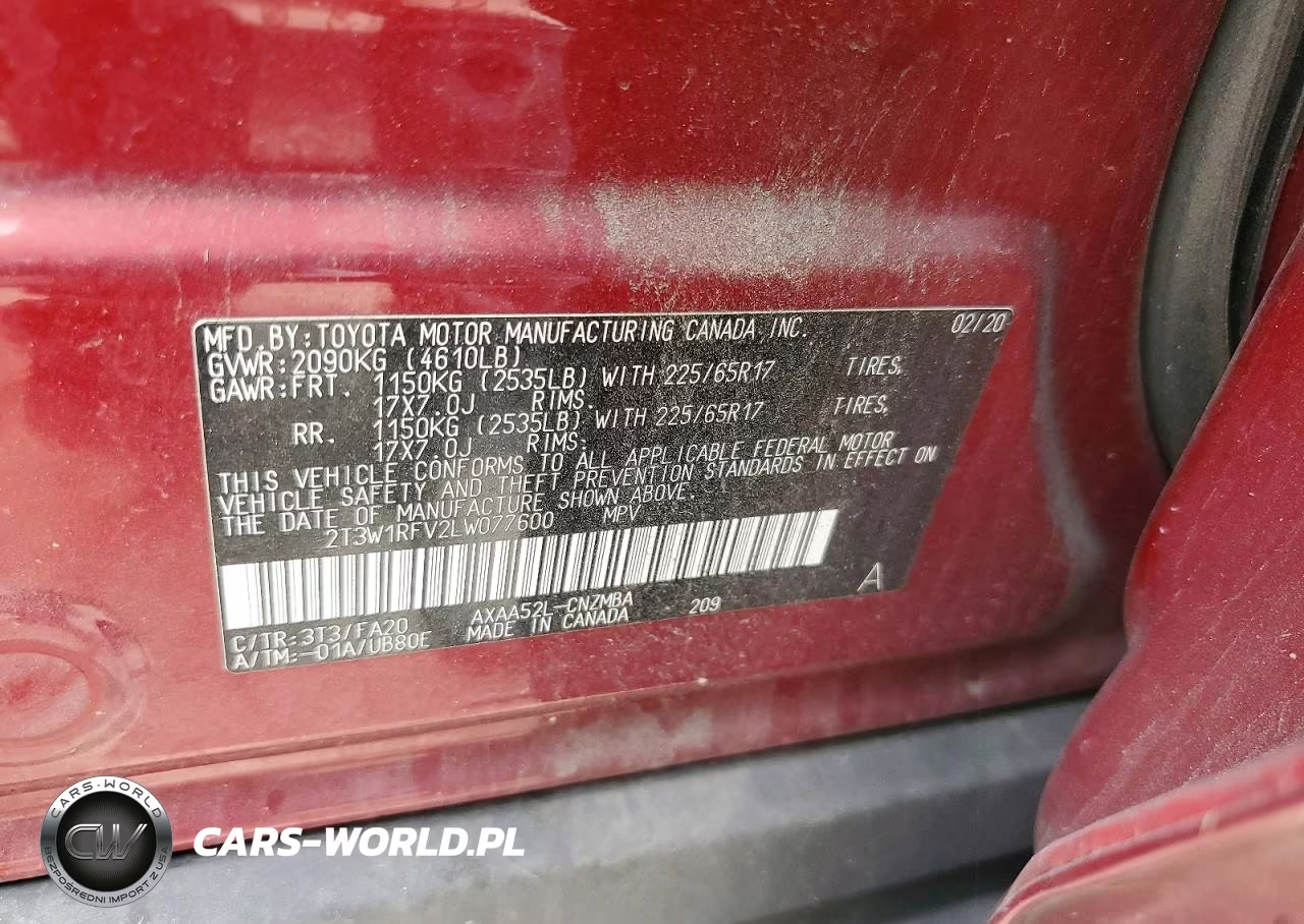 2020 Toyota Rav4 Xle VIN:2T3W1RFV2LW077600 - 14