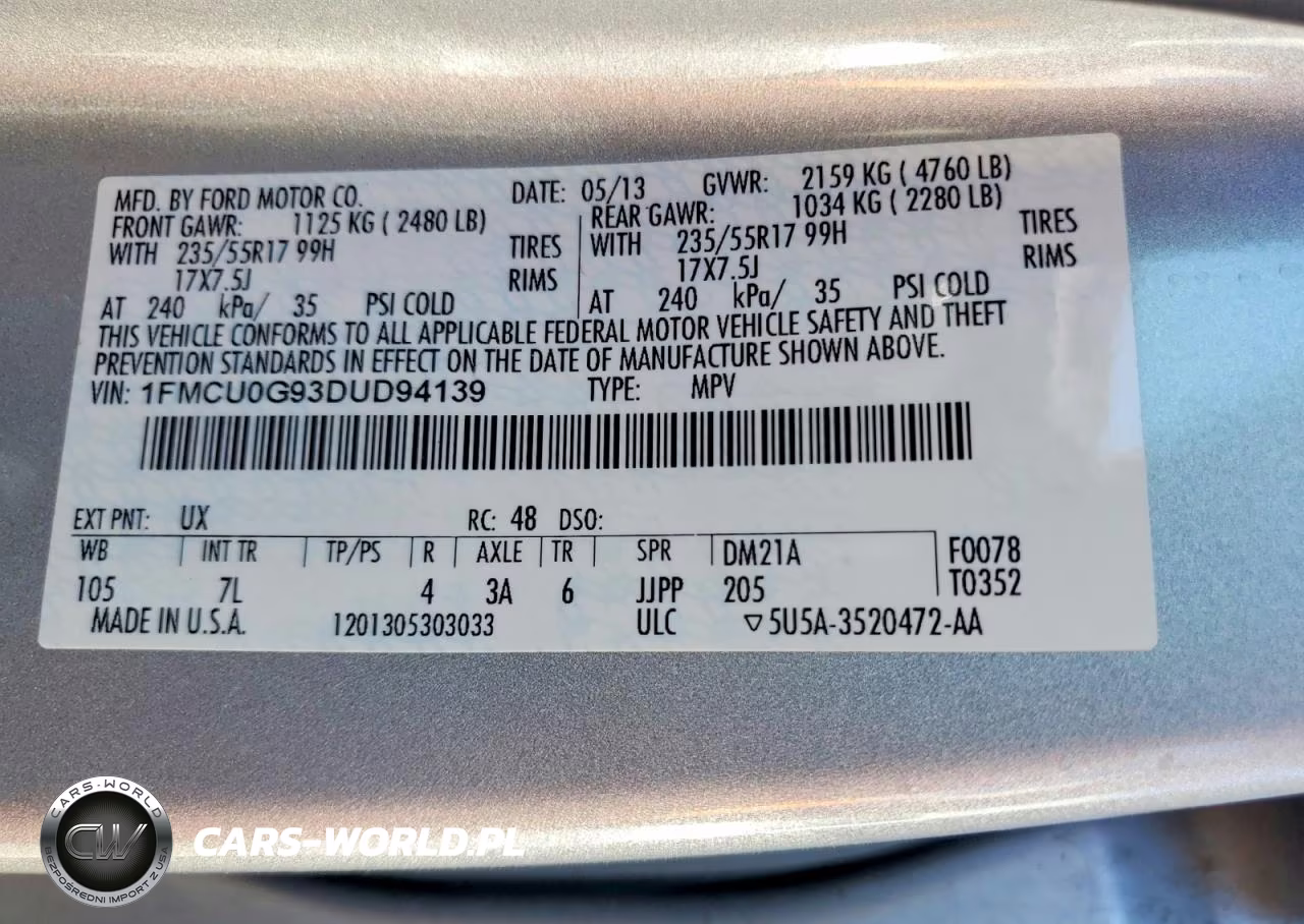 2013 Ford Escape Se VIN:1FMCU0G93DUD94139 - 14