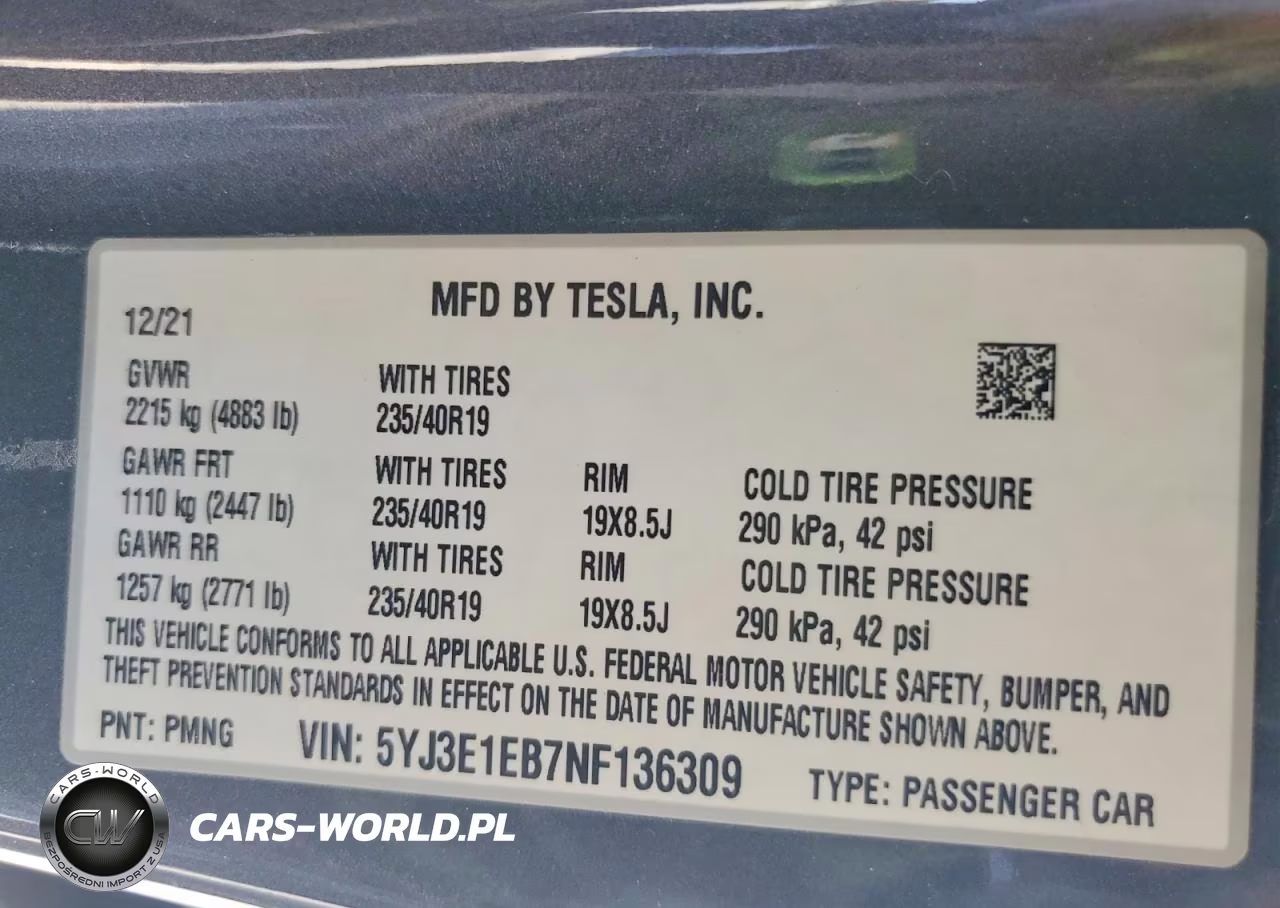 2022 Tesla Model 3 VIN:5YJ3E1EB7NF136309 - 12