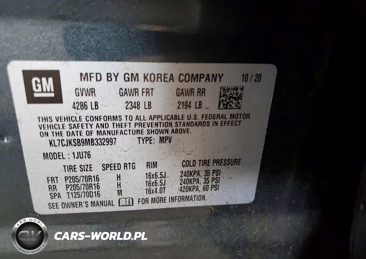 2021 Chevrolet Trax Ls VIN:KL7CJKSB9MB332997 - 12