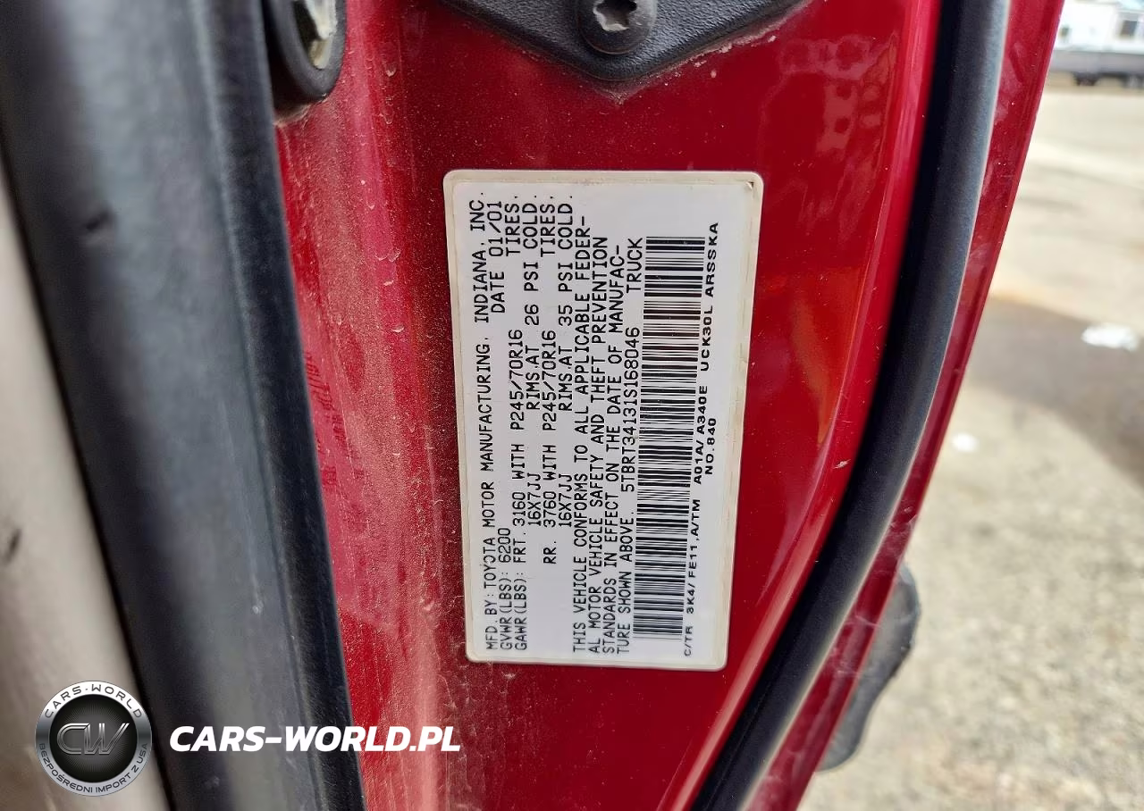 2001 Toyota Tundra Sr5 VIN:5TBRT34131S168046 - 12