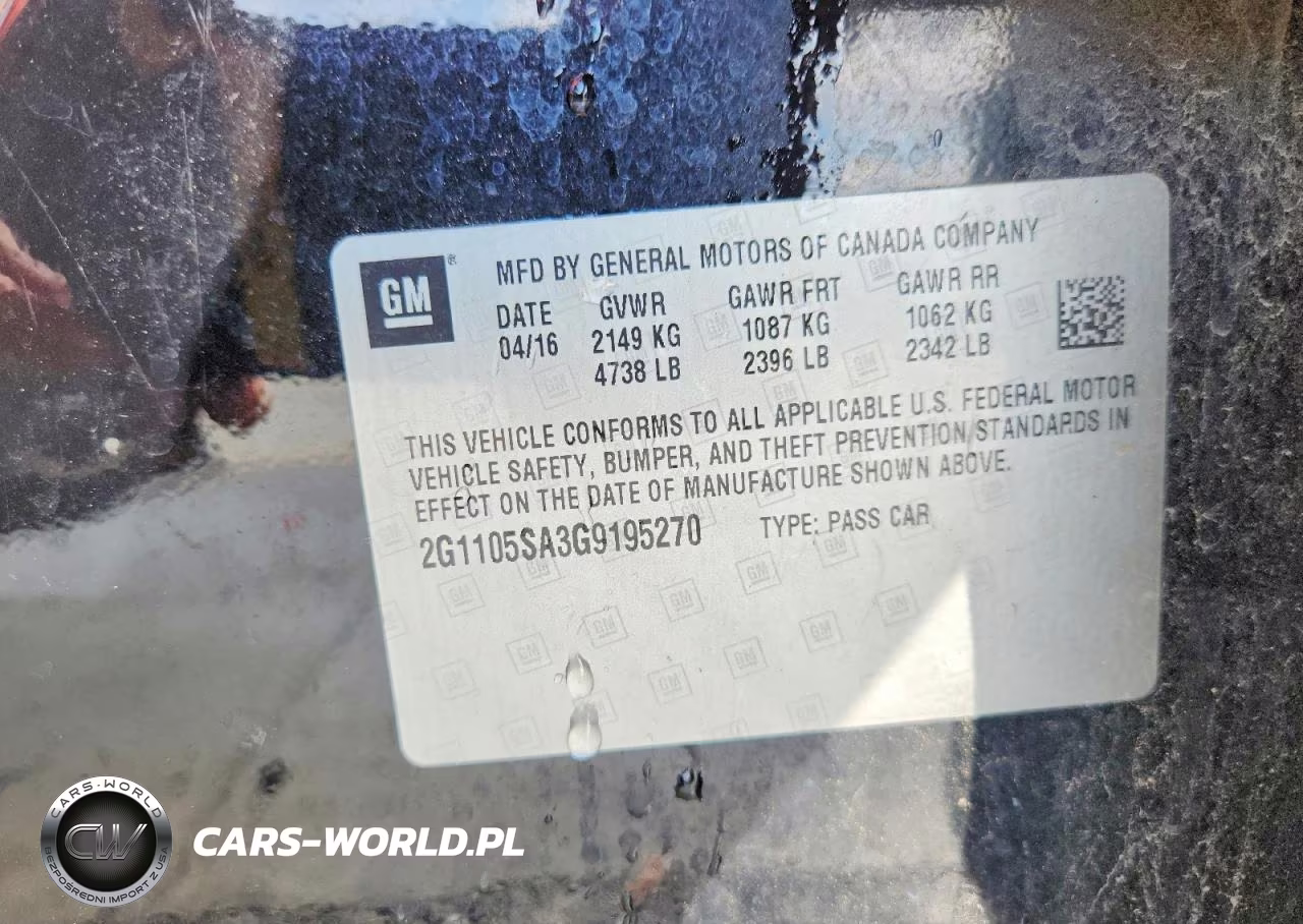 2016 Chevrolet Impala Lt VIN:2G1105SA3G9195270 - 12