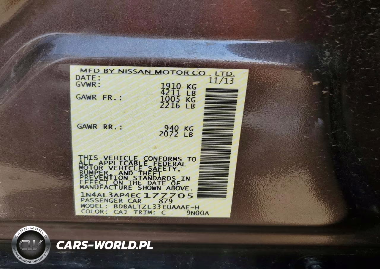 2014 Nissan Altima 2.5 Sv VIN:1N4AL3AP4EC177705 - 12