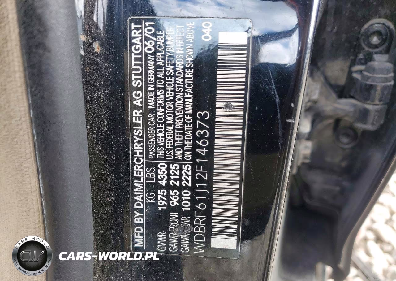 2002 Mercedes-Benz C 240 VIN:WDBRF61J12F146373 - 12