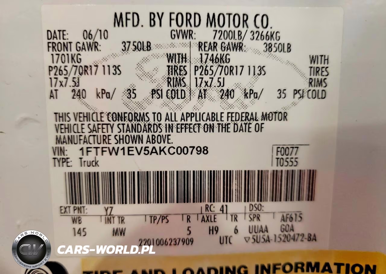 2010 Ford F150 Supercrew VIN:1FTFW1EV5AKC00798 - 12
