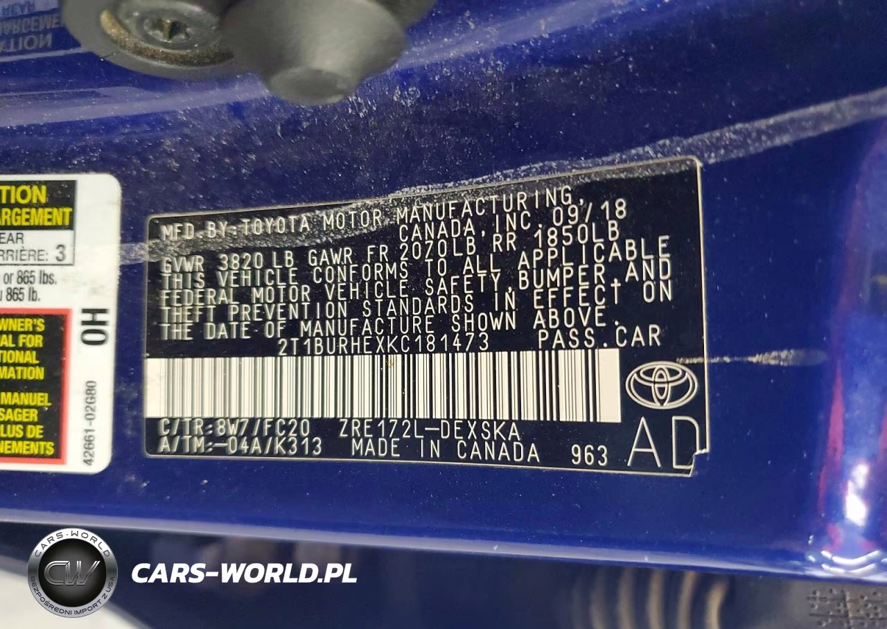 2019 Toyota Corolla Se VIN:2T1BURHEXKC181473 - 13