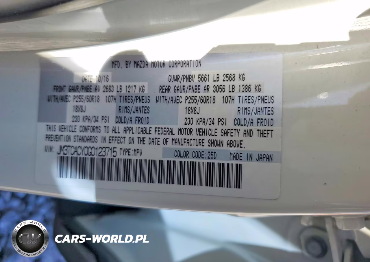2016 Mazda Cx-9 Touring VIN:JM3TCACY0G0123715 - 12