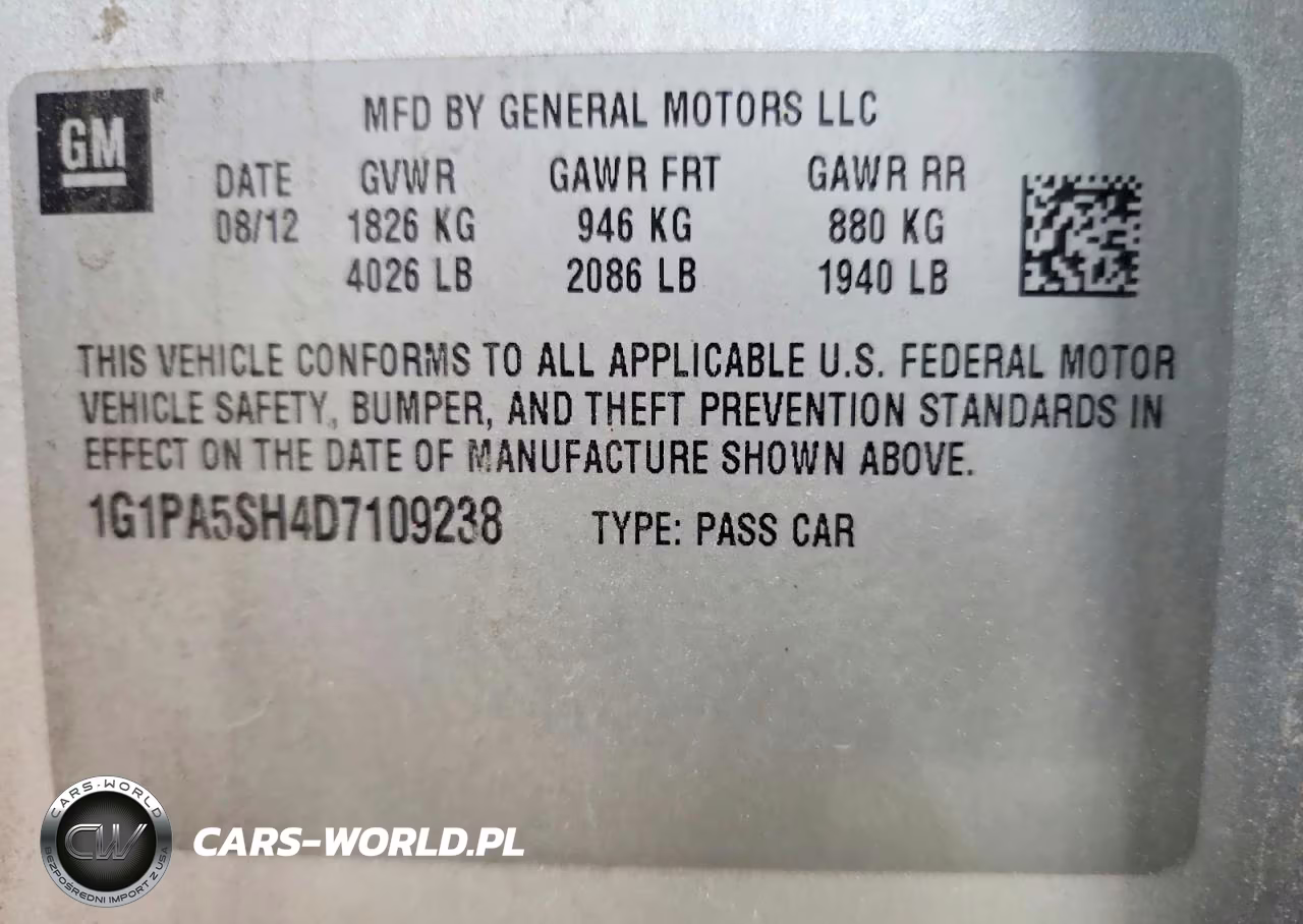 2013 Chevrolet Cruze Ls VIN:1G1PA5SH4D7109238 - 12