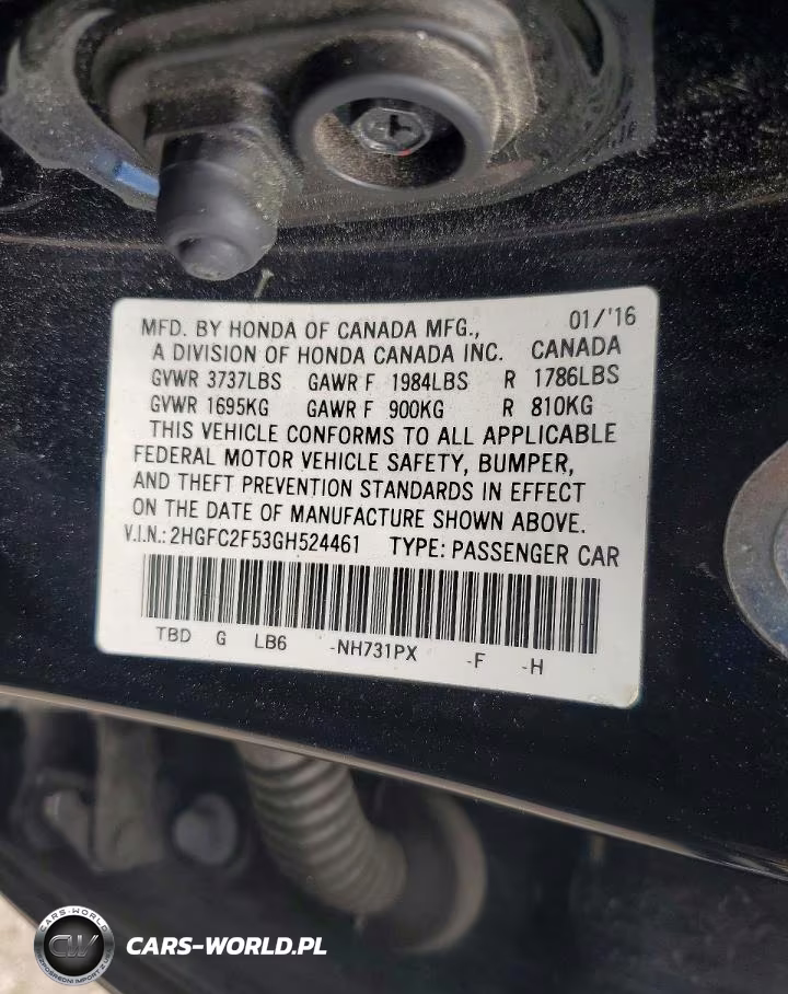 2016 Honda Civic Lx VIN:2HGFC2F53GH524461 - 12