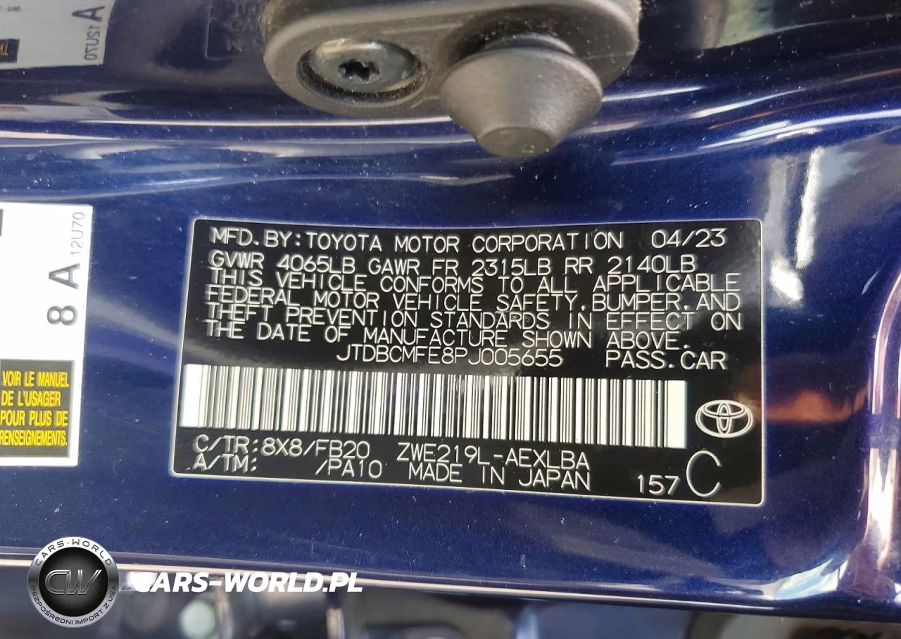 2023 Toyota Corolla Hybrid Le VIN:JTDBCMFE8PJ005655 - 12