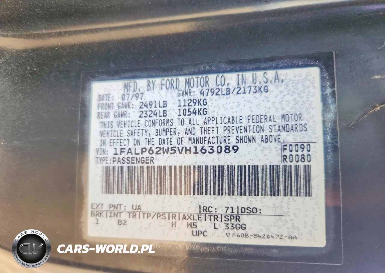 1997 Ford Thunderbird Lx VIN:1FALP62W5VH163089 - 12