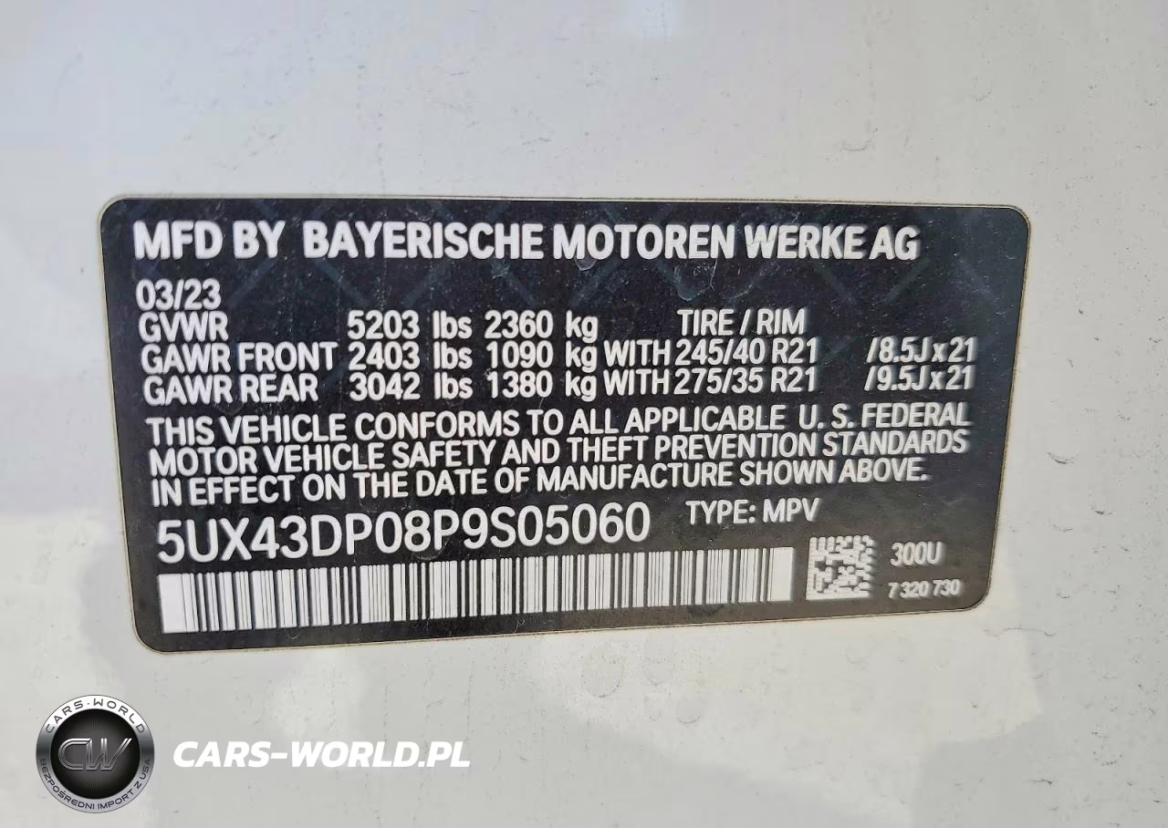 2023 BMW X3 Sdrive30I VIN:5UX43DP08P9S05060 - 13