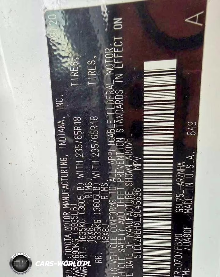 2020 Toyota Highlander L VIN:5TDCZRBHXLS045636 - 13