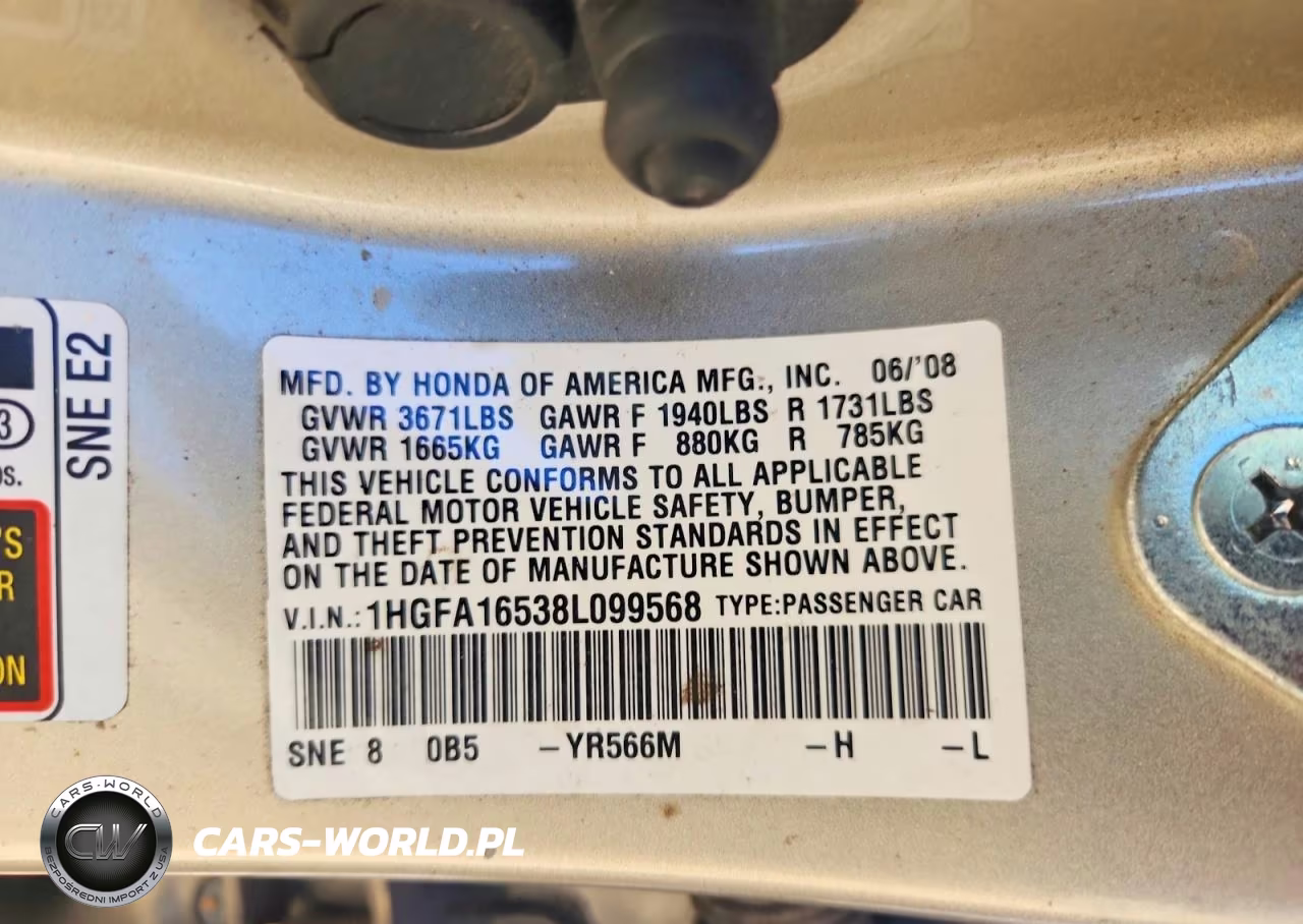 2008 Honda Civic Lx VIN:1HGFA16538L099568 - 12