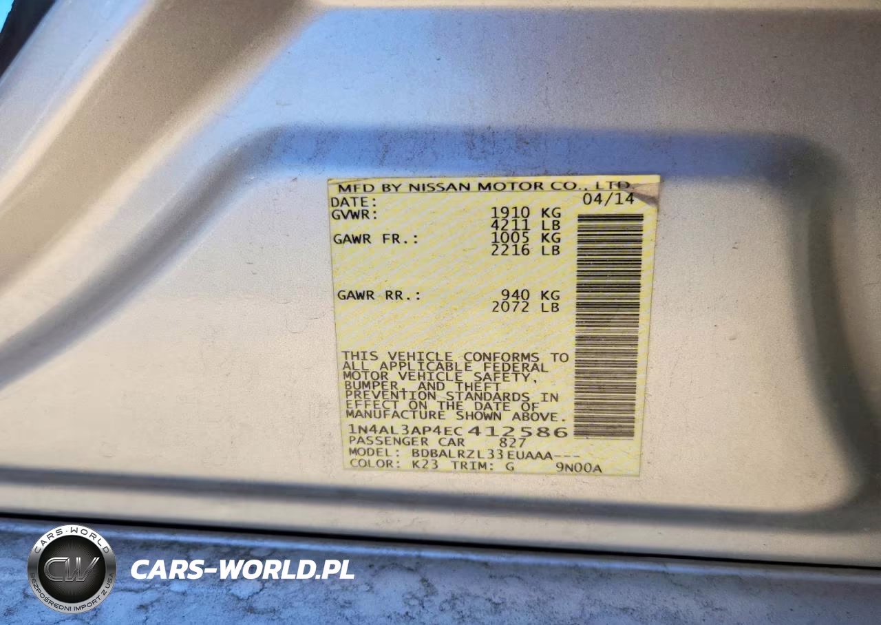2014 Nissan Altima VIN:1N4AL3AP4EC412586 - 12
