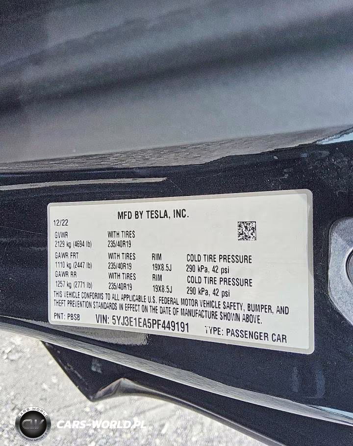 2023 Tesla Model 3 VIN:5YJ3E1EA5PF449191 - 12