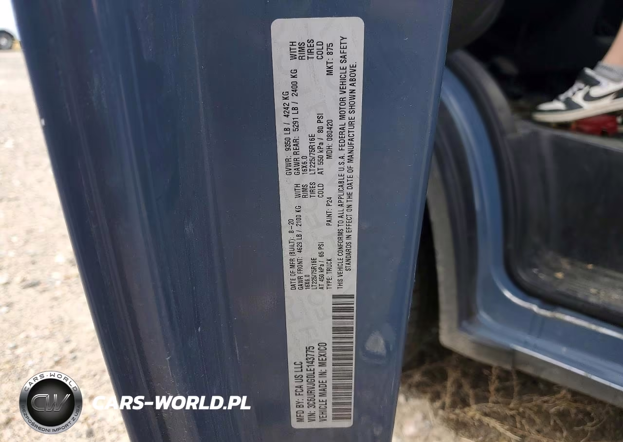 2020 Ram Promaster 3500 Delivery Van VIN:3C6URVJG0LE143775 - 13