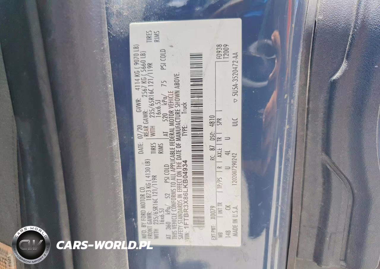 2020 Ford Transit 250 Delivery Van VIN:1FTBR3X86LKB04934 - 13