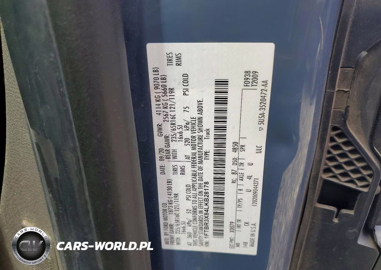 2020 Ford Transit 250 Delivery Van VIN:1FTBR3X84LKB28178 - 13
