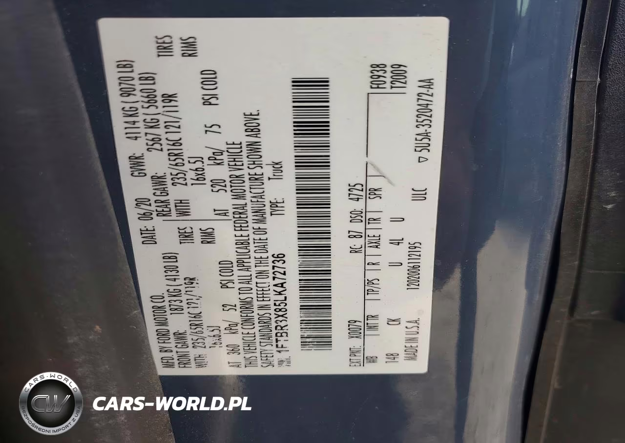 2020 Ford Transit T-250 VIN:1FTBR3X85LKA72736 - 12