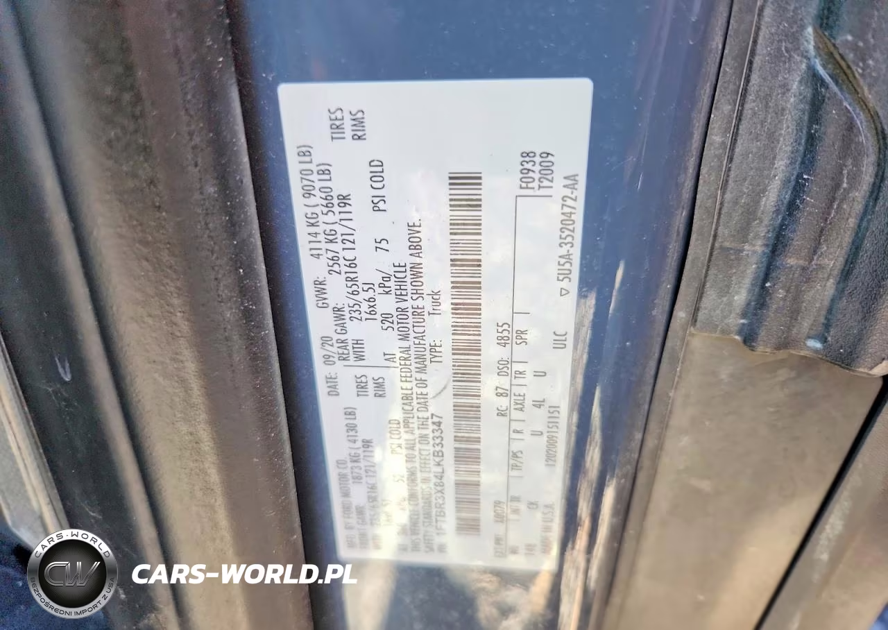 2020 Ford Transit 250 Delivery Van VIN:1FTBR3X84LKB33347 - 12
