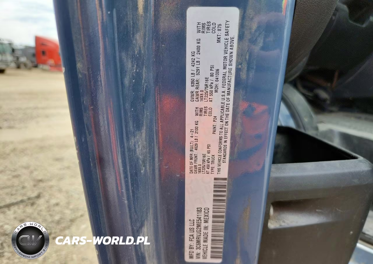2021 Ram Promaster 3500 Delivery Van VIN:3C6MRVJG2ME541183 - 13