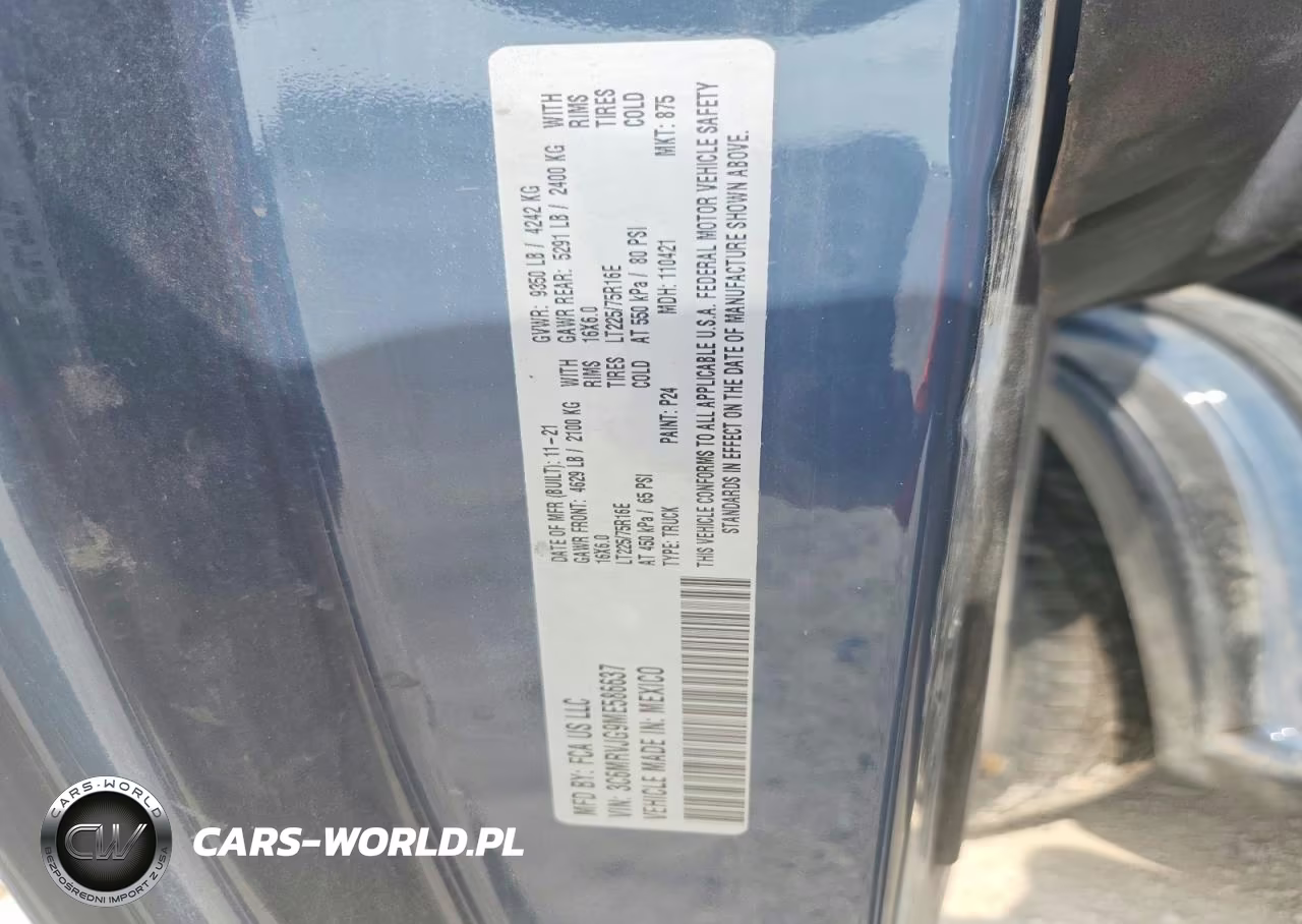 2021 Ram Promaster 3500 3500 High VIN:3C6MRVJG9ME586637 - 13