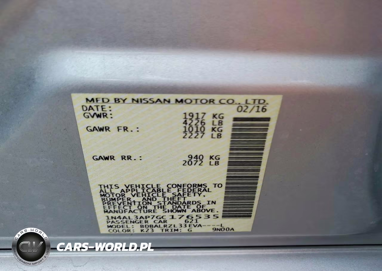 2016 Nissan Altima 2.5 Sl VIN:1N4AL3AP7GC176535 - 12