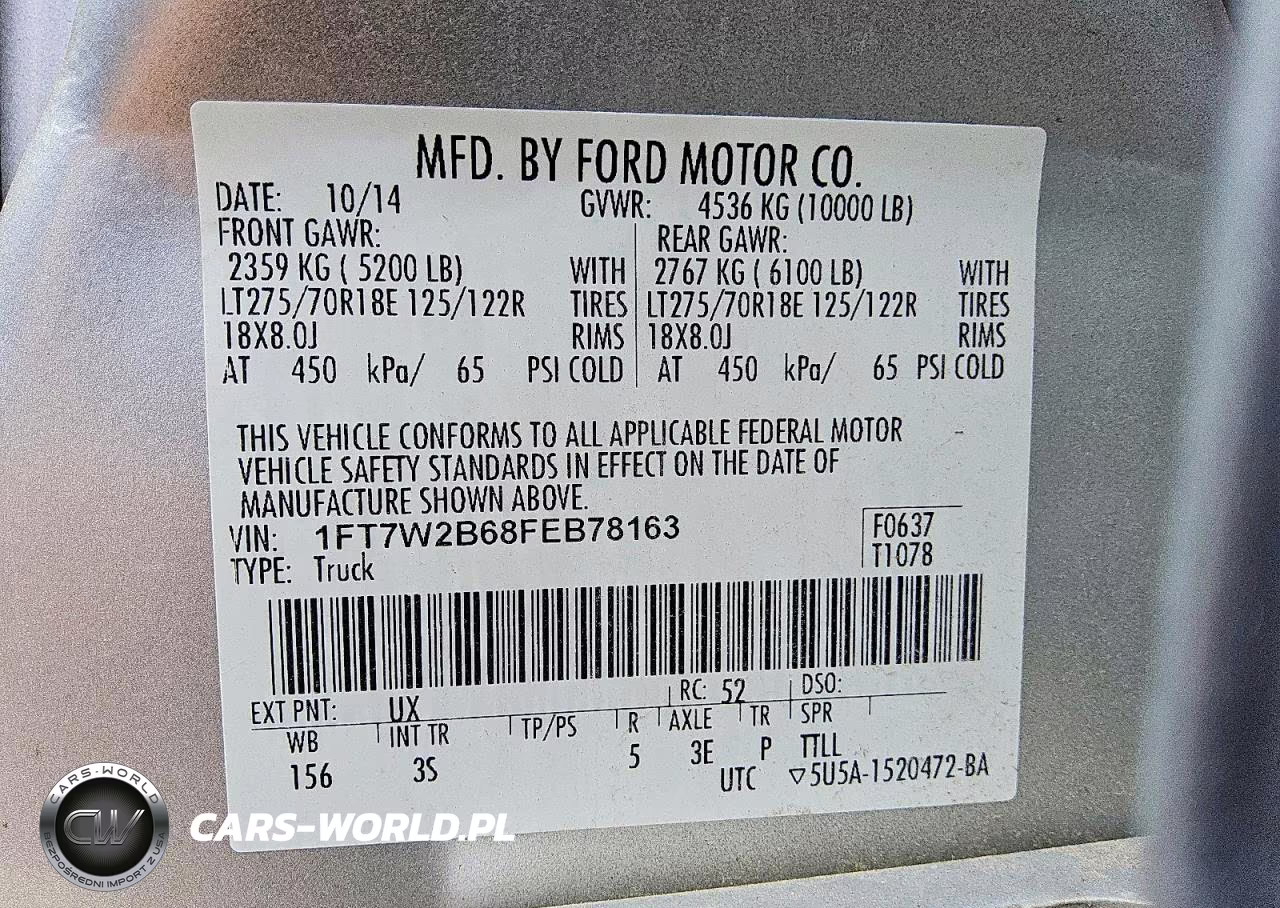 2015 Ford F250 Super Duty VIN:1FT7W2B68FEB78163 - 12