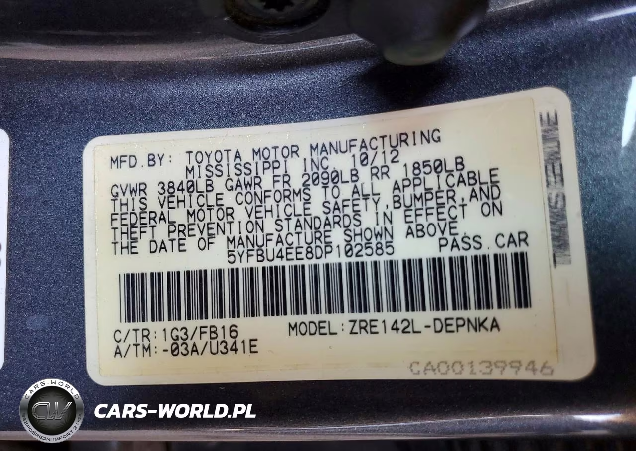 2013 Toyota Corolla Le VIN:5YFBU4EE8DP102585 - 12