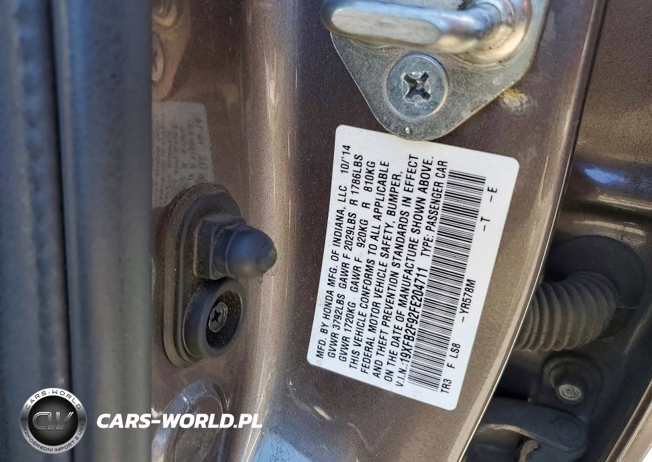 2015 Honda Civic Exl VIN:19XFB2F92FE204711 - 13