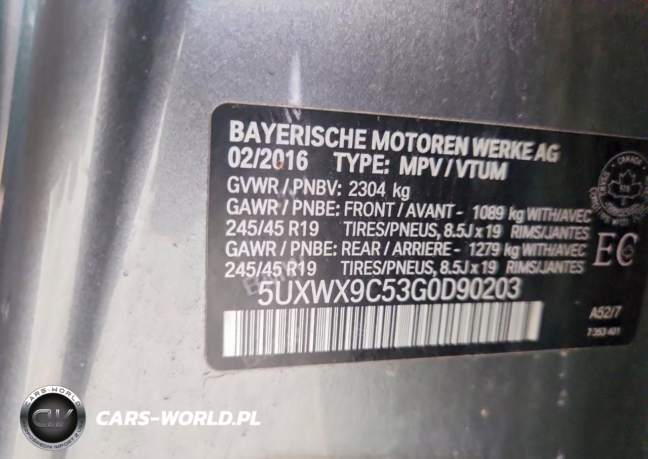 2016 BMW X3 xDrive28I VIN:5UXWX9C53G0D90203 - 12